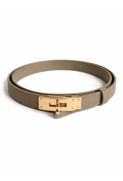 Шкіряний ремінь у відтінку мокко