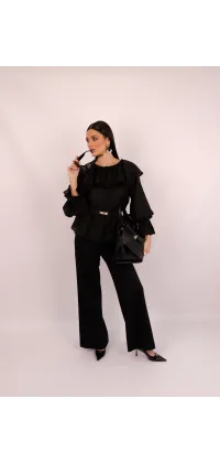 Штани вільного крою з високою посадкою, одяг від Jador