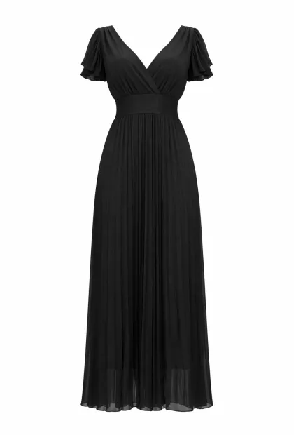 Чорна сукня з плісированою спідницею