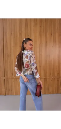 Блуза з квітковим принтом. Доступні розміри: S, XL