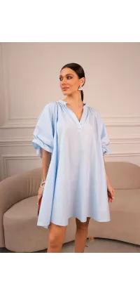 Котонова сукня міні oversize блакитна. Колір: Блакитний