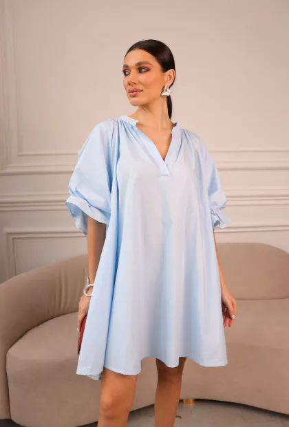 Котонова сукня міні oversize блакитна