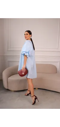 Котонова сукня міні oversize блакитна. Доступні розміри: Tu