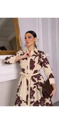 Сукня-сорочка міді з квітковим принтом, одяг від Jador