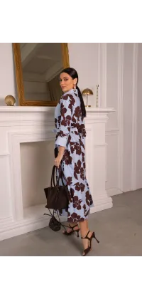 Сукня-сорочка міді з квітковим принтом, одяг від Jador