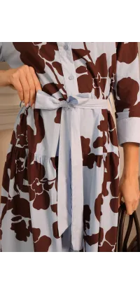 Сукня-сорочка міді з квітковим принтом. Доступні розміри: S, M, L