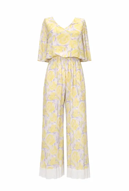 Шифоновий комбінезон з квітковим принтом