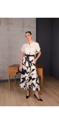 Стильна котонова сукня-сорочка довжини міді, одяг від Jador