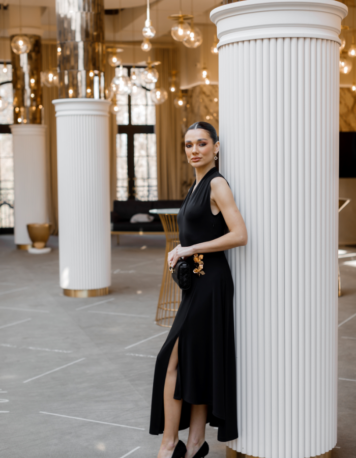 Чорна сукня міді IMPERIAL