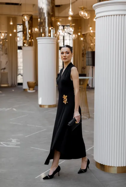 Чорна сукня міді IMPERIAL