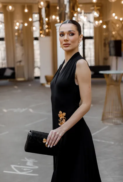 Чорна сукня міді IMPERIAL