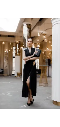 Чорна сукня міді IMPERIAL. Доступні розміри: XS, S, M