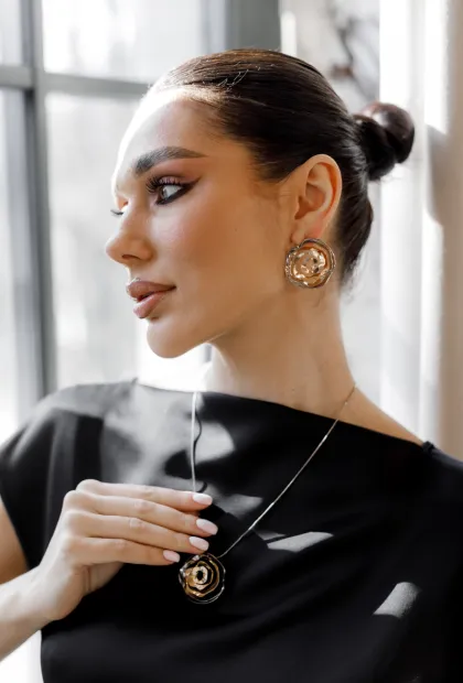 Сукня міді сатинова чорна IMPERIAL