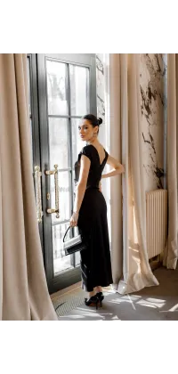 Сукня міді сатинова чорна IMPERIAL, від IMPERIAL