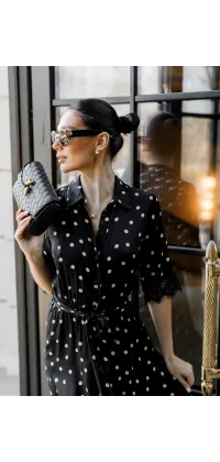 Сукня чорна в горох IMPERIAL, одяг від Jador