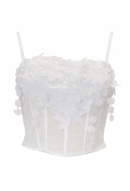 Корсетний топ з квітами