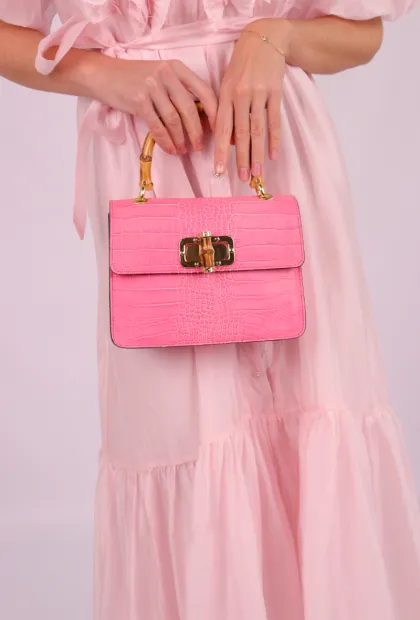 Сукня міді з рюшами рожева