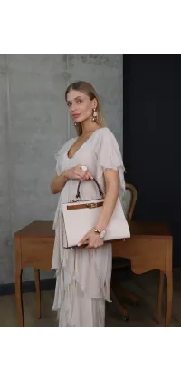 Шовкова сукня беж, одяг від Jador