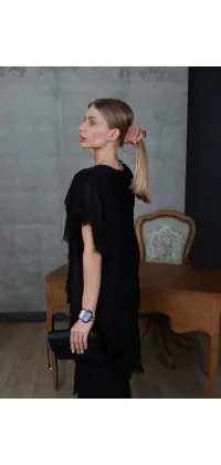 Шовкова сукня чорна. Доступні розміри: Tu