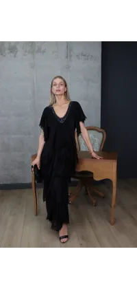 Шовкова сукня чорна, одяг від Jador