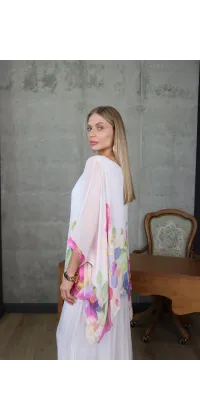 Жіночий шовковий костюм з принтом. Доступні розміри: Tu