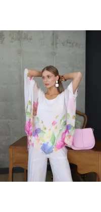 Жіночий шовковий костюм з принтом, одяг від Jador