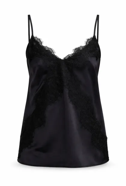 Майка з мереживом у чорному кольорі