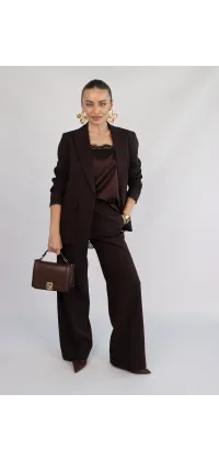 Піджак з мереживом у шоколадному відтінку, одяг від Jador