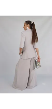 Жіночі штани палаццо у сірому відтінку. Доступні розміри: 