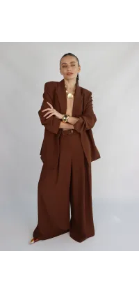 Жіночі штани палаццо у шоколадному відтінку. Колір: Коричневий
