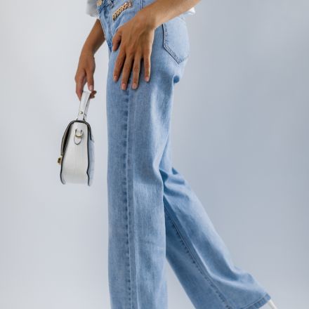 Джинси прямого крою з золотим декором від французьких виробників