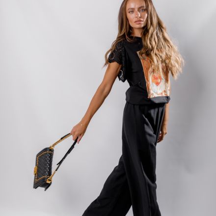 Льняні чорні штани. Доступні розміри: s