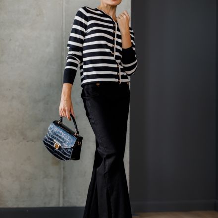 Кардиган з французького трикотажу. Колір: Чорно-білий