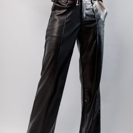 Французькі штани з преміальної екошкіри з високою посадкою