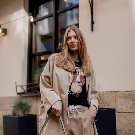 фото: Італійський тренч casual. Колір: Бежевий