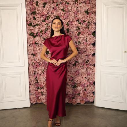 Сатинова сукня IMPERIAL. Колір: Бордовий