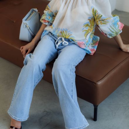 Джинси на зав'язках. Колір: Блакитний