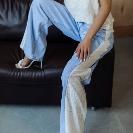 Джинси з мереживом, одяг від Jador