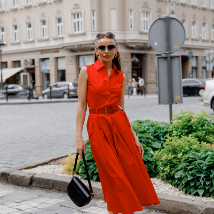 Бавовняна червона сукня IMPERIAL. Доступні розміри: xs