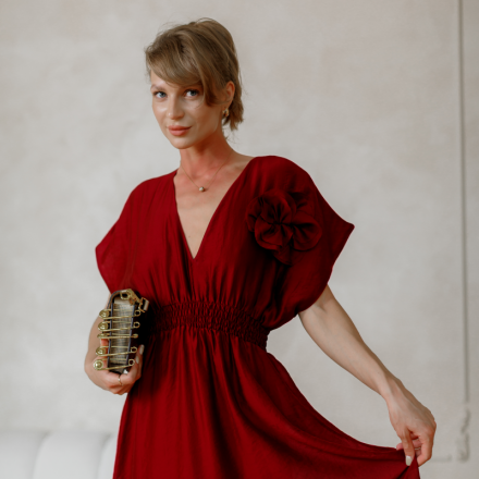 Сукня шовк IMPERIAL. Колір: Бордовий