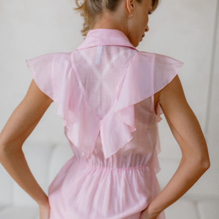 Рожева сукня з воланами. Доступні розміри: s