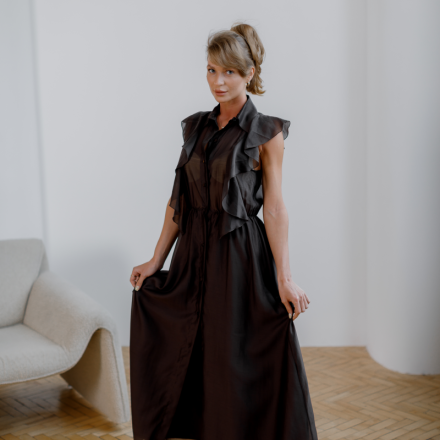 Шоколадна сукня-сорочка IMPERIAL. Колір: Коричневий