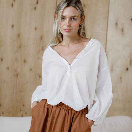 фото: Французька блуза casual. Колір: Білий