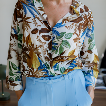 Блакитні штани палаццо. Колір: Блакитний