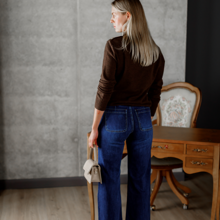 Джинси з поясом, Франція. Колір: Синій