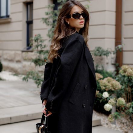 Двобортне максі пальто. Доступні розміри: m