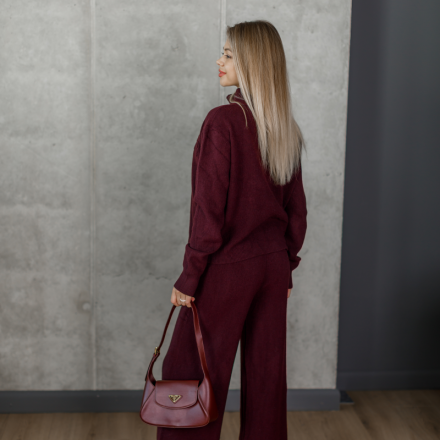 Трикотажний костюм бордо. Колір: Бордовий