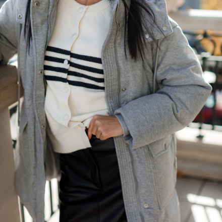 Куртка з натуральним наповненням. Колір: Сірий