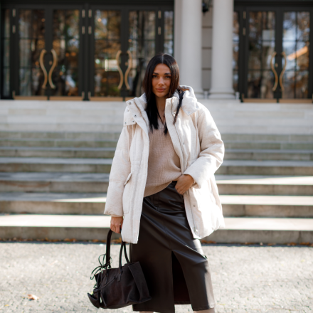 Подовжений зимовий пуховик