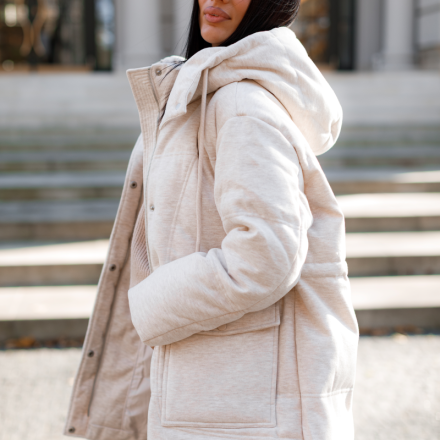 Подовжений зимовий пуховик. Колір: Білий